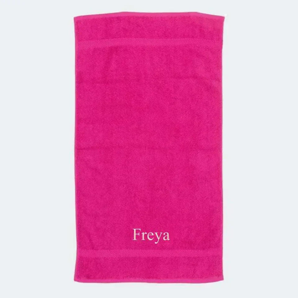 Fuchsia håndklæde Customizer 123Unik Brodering i toppen 50x90