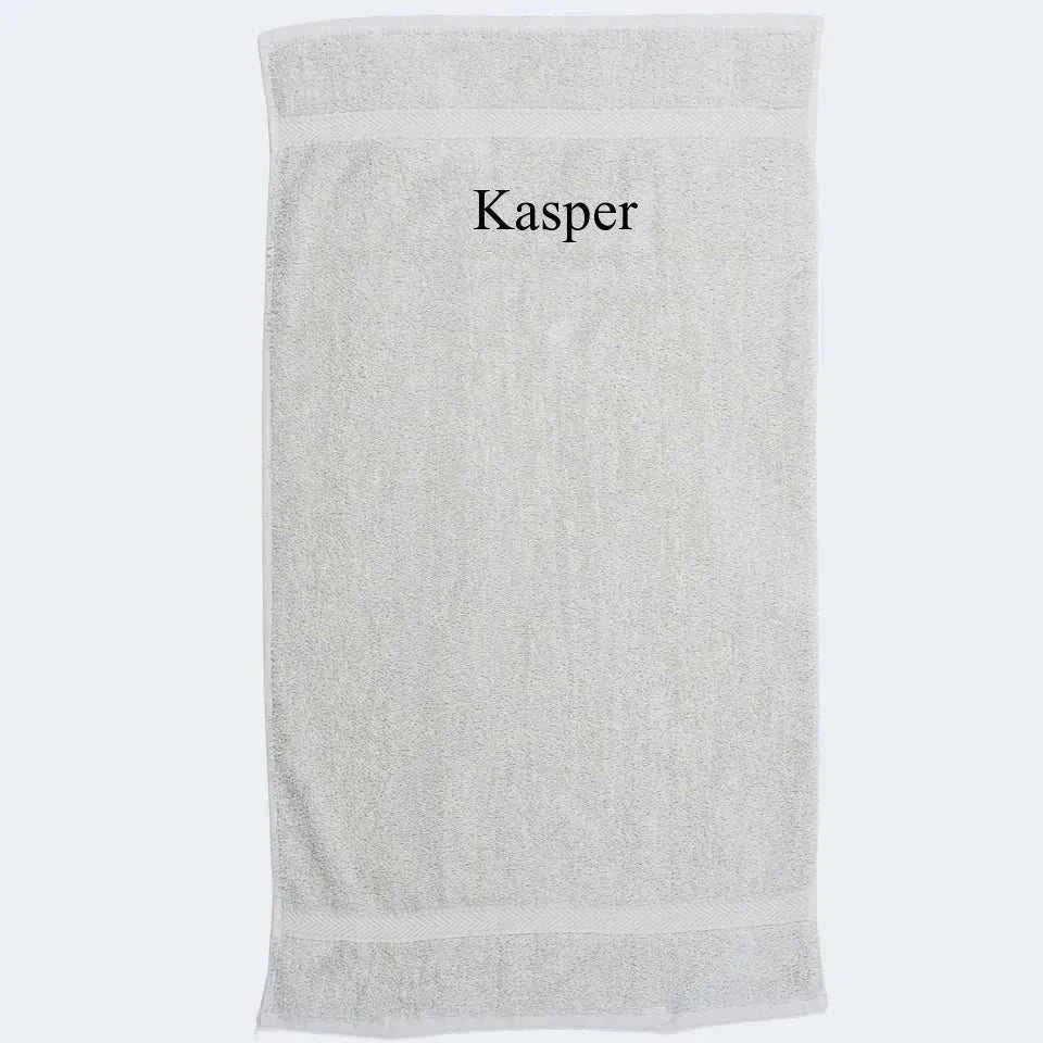 Lysegråt Håndklæde, Brodering i toppen 50x90