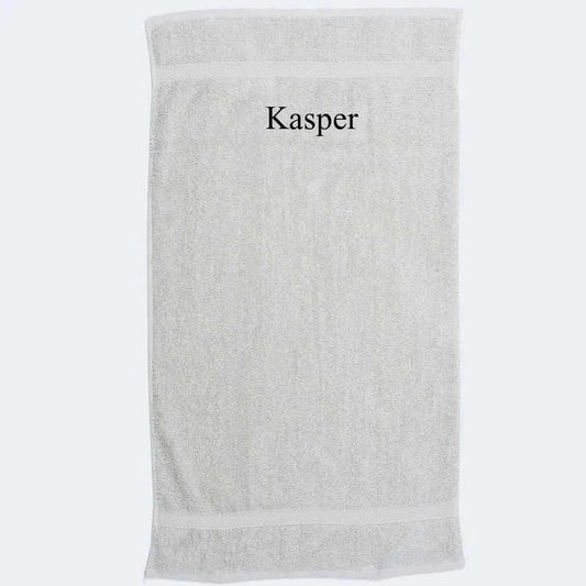 Lysegråt Håndklæde, Brodering i toppen 50x90