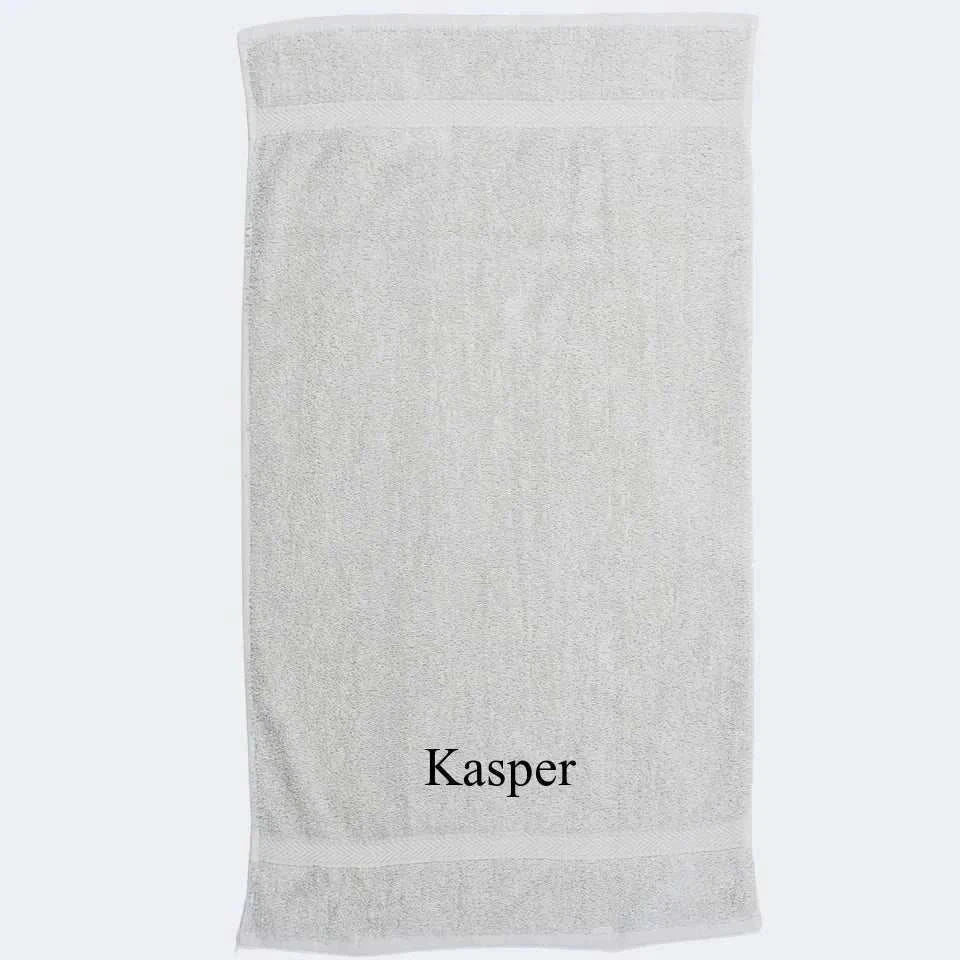 Lysegråt Håndklæde, Brodering i bunden 50x90