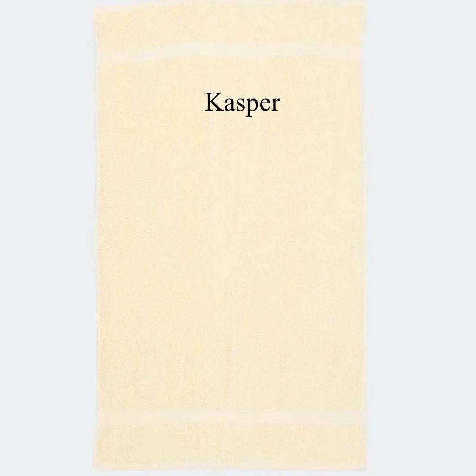 Natur Håndklæde, Brodering i toppen 50x90 natur