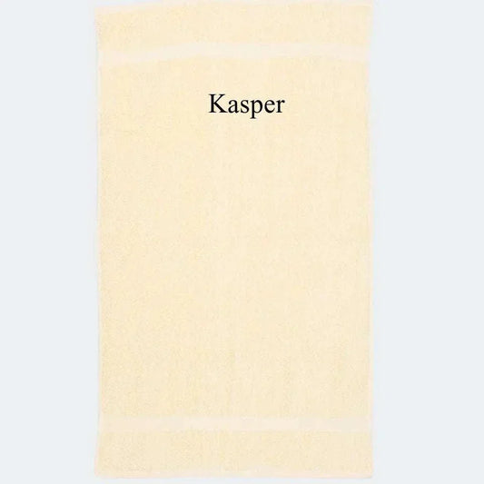 Natur Håndklæde, Brodering i toppen 50x90 natur