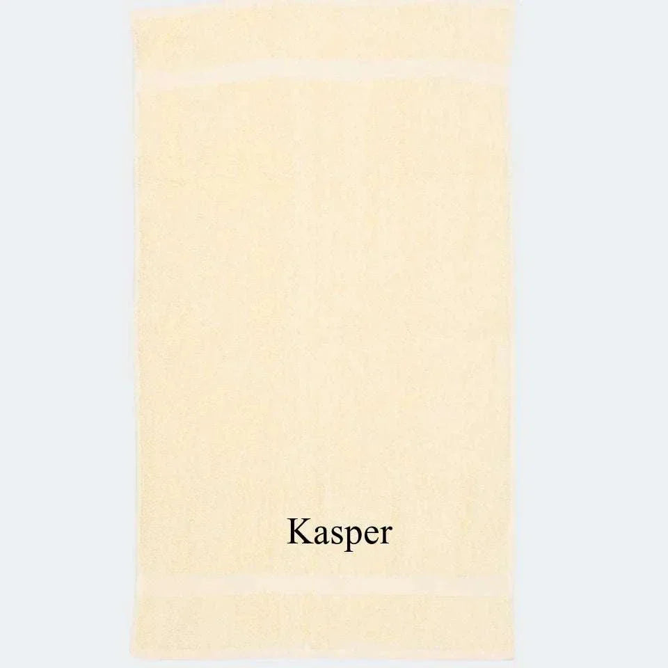 Natur Håndklæde, Brodering i bunden 50x90 natur