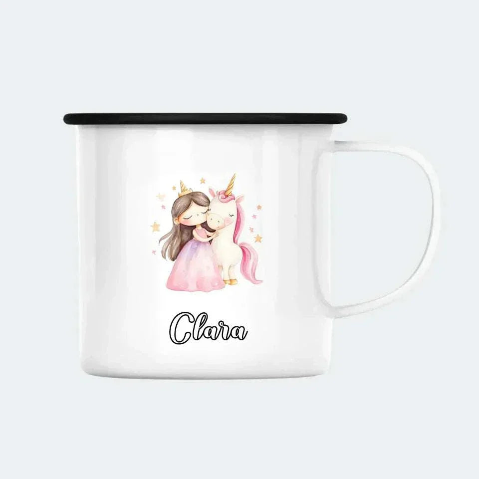 Prinsesse of enhjørning Customizer 123Unik Enamelkop 300ml
