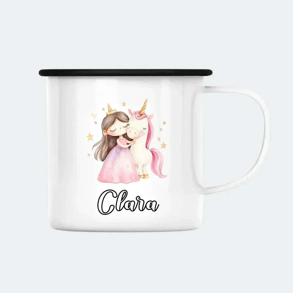 Prinsesse of enhjørning Customizer 123Unik Enamelkop 300ml