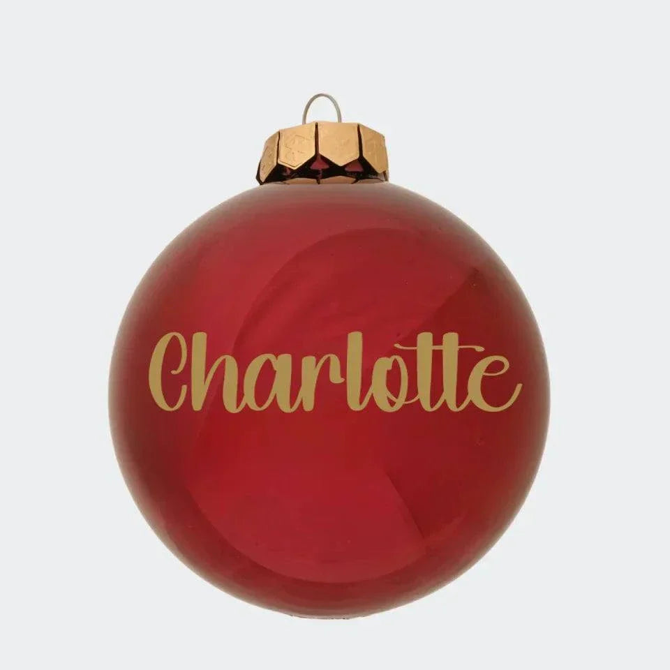 Blank rød julekugle 80mm Customizer 123Unik