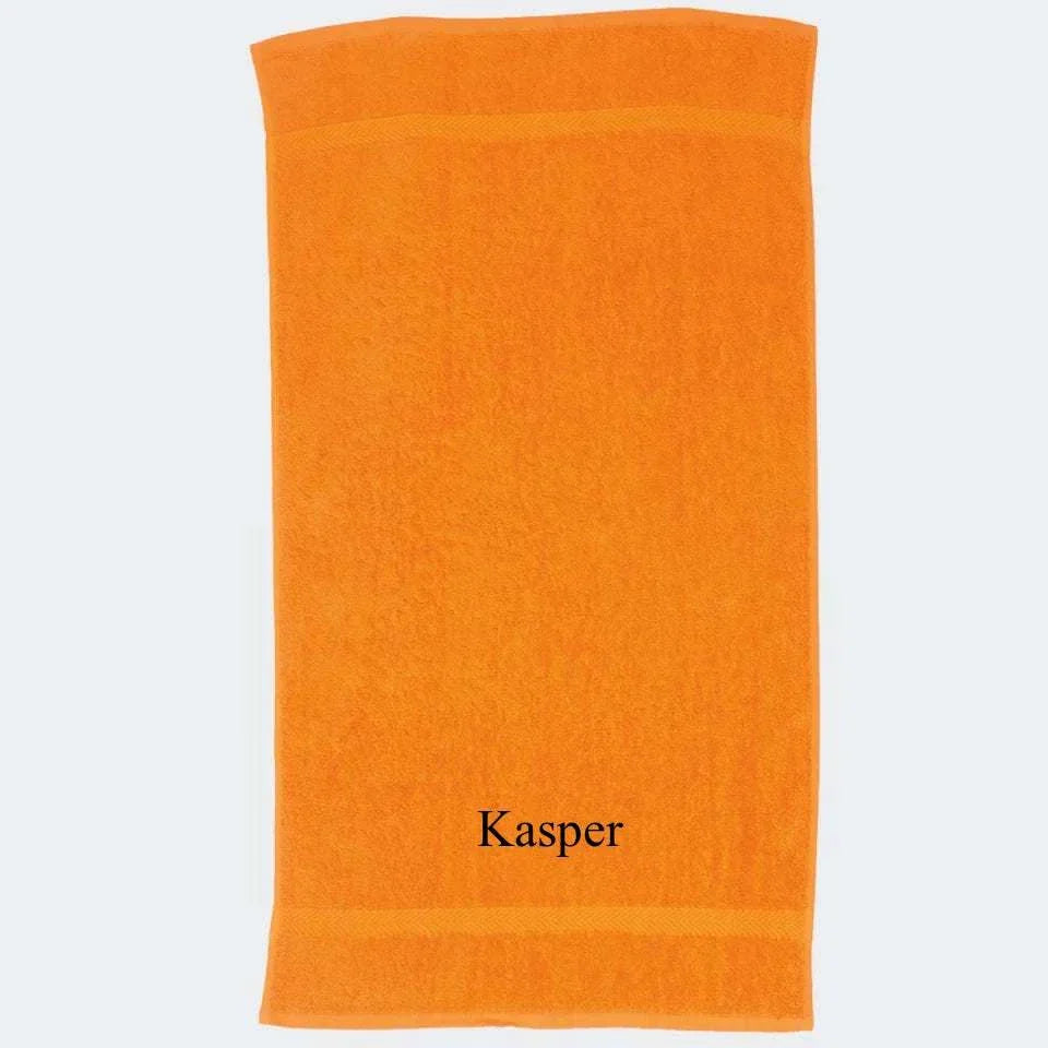 Orange Håndklæde, Brodering i bunden 50x90