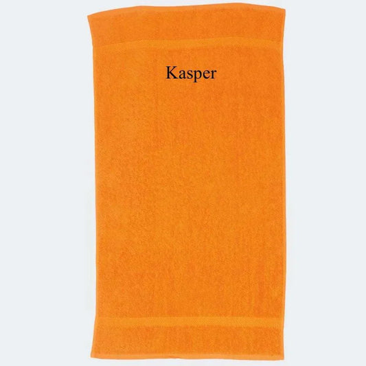 Orange Håndklæde, Brodering i Toppen 50x90