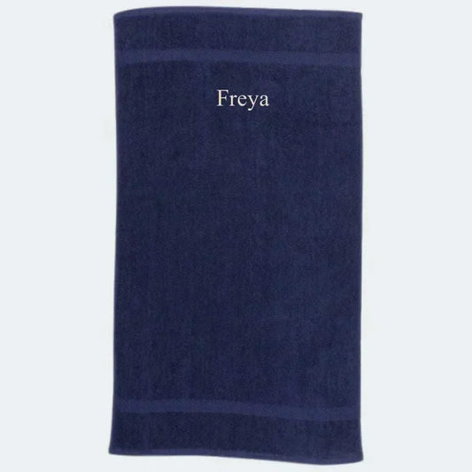 Navy håndklæde, Brodering i toppen 50x90