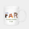 Keramik Krus - FAR med egne billeder og tekst Customizer 123Unik Keramik krus 330ml hvid 330ml