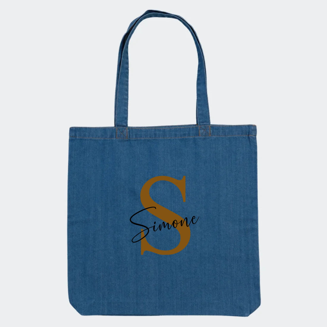 Bomuldsdenim net - Forbogstav og navn Customizer 123Unik Vælg fra vores farvepalette denim m