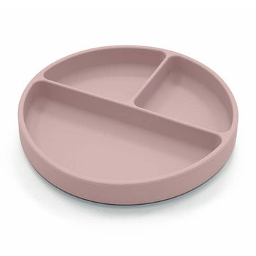 Opdelt silikonetallerken, lys mauve