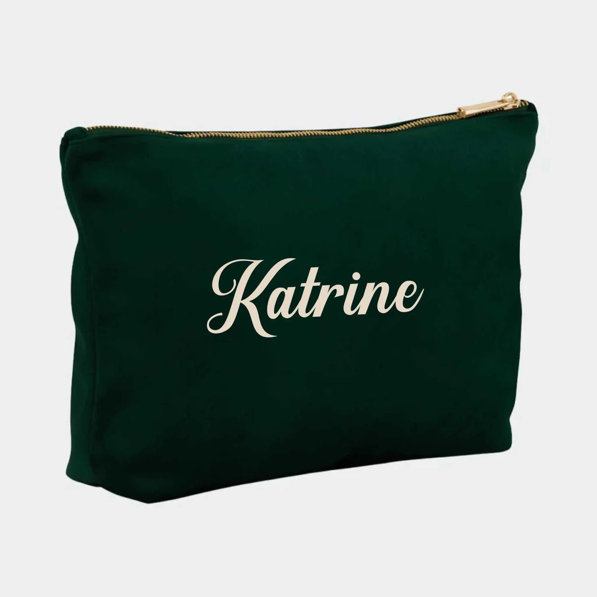 Stor velour accessory taske – Mørkegrøn, Mørkegrøn