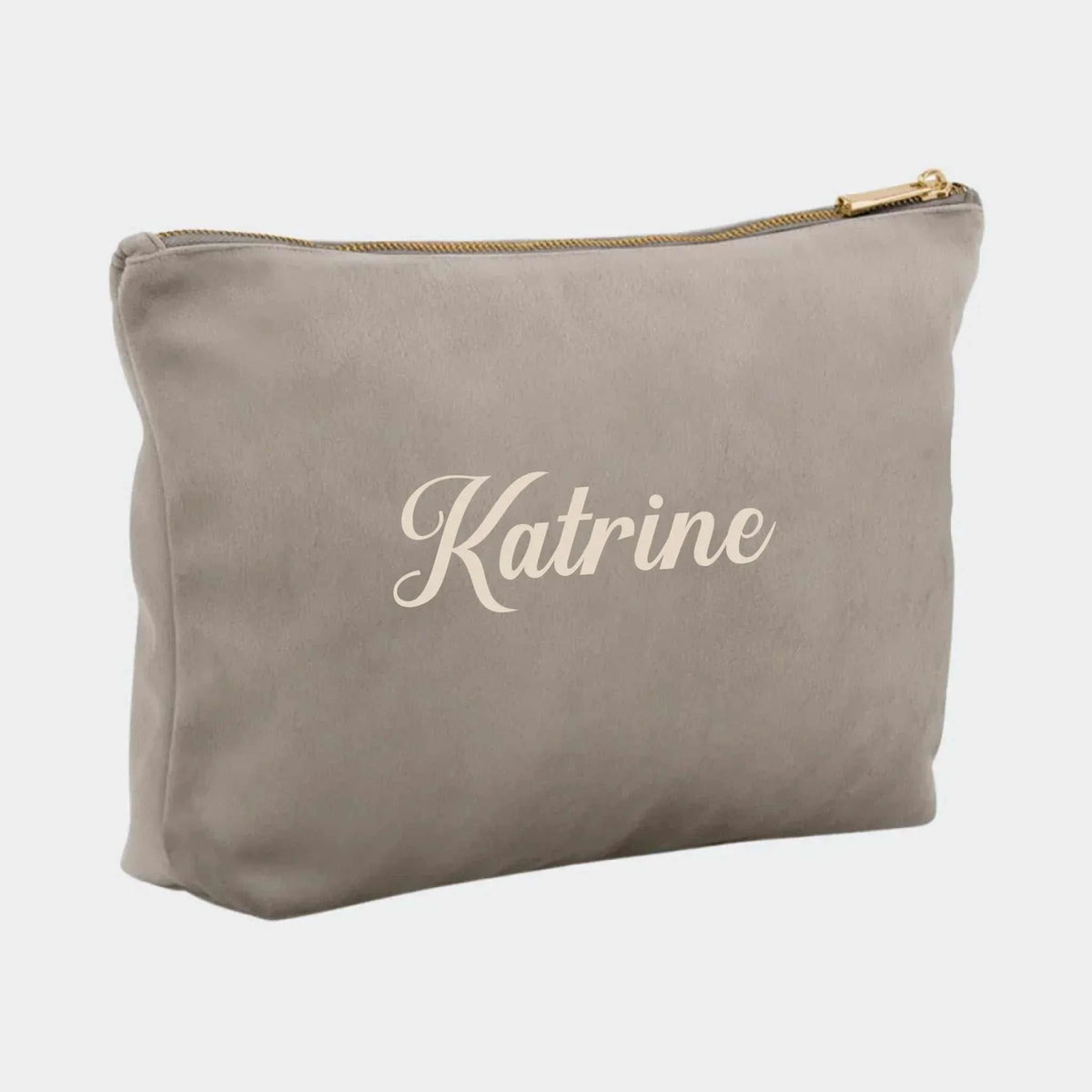 Stor velour accessory taske – Moonstone