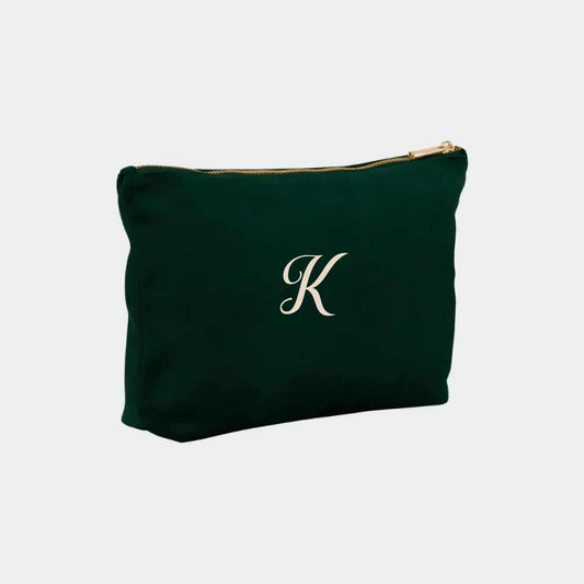Lille velour accessory taske – Mørkegrøn