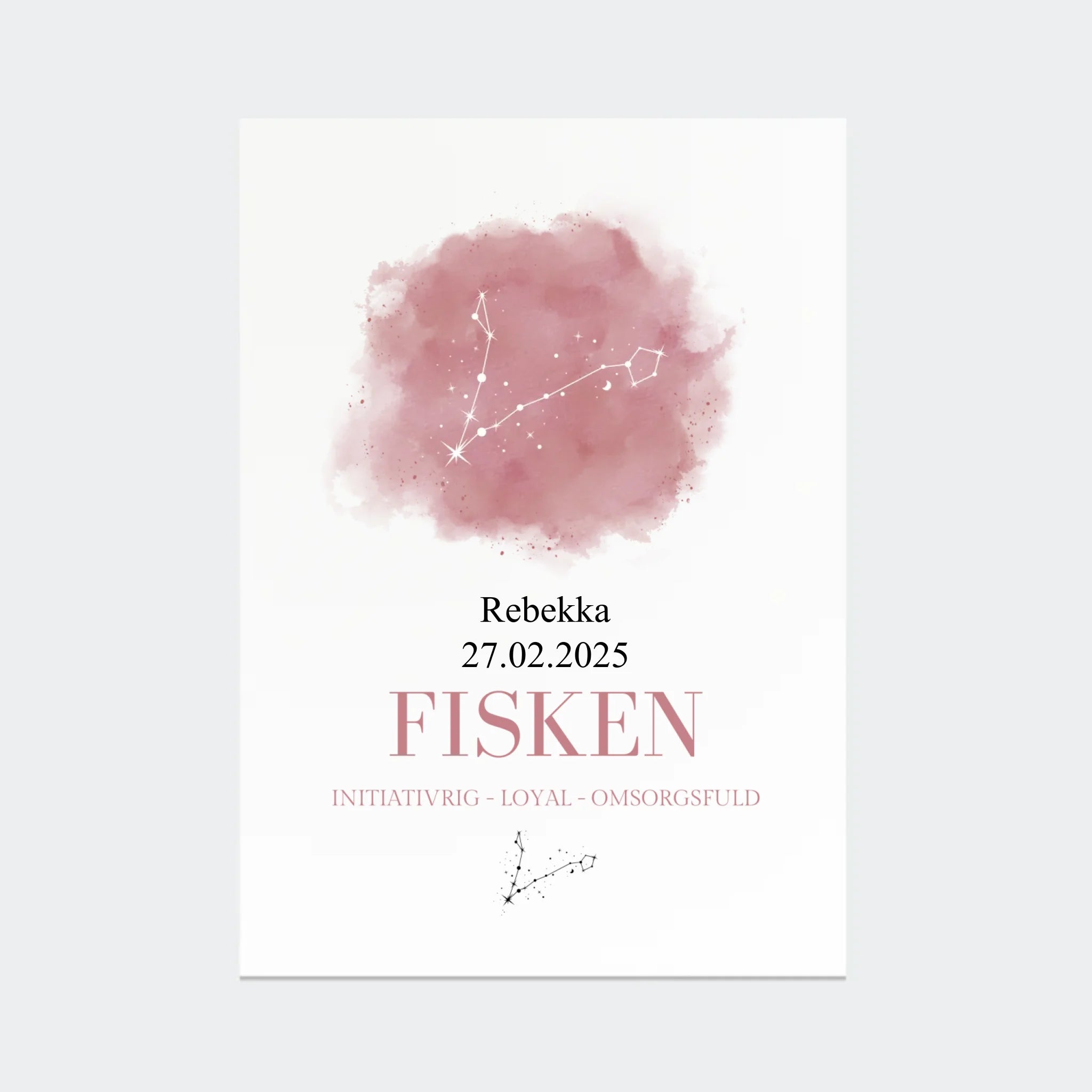 Stjernetegnsplakat – Fisken, A3 uden ramme