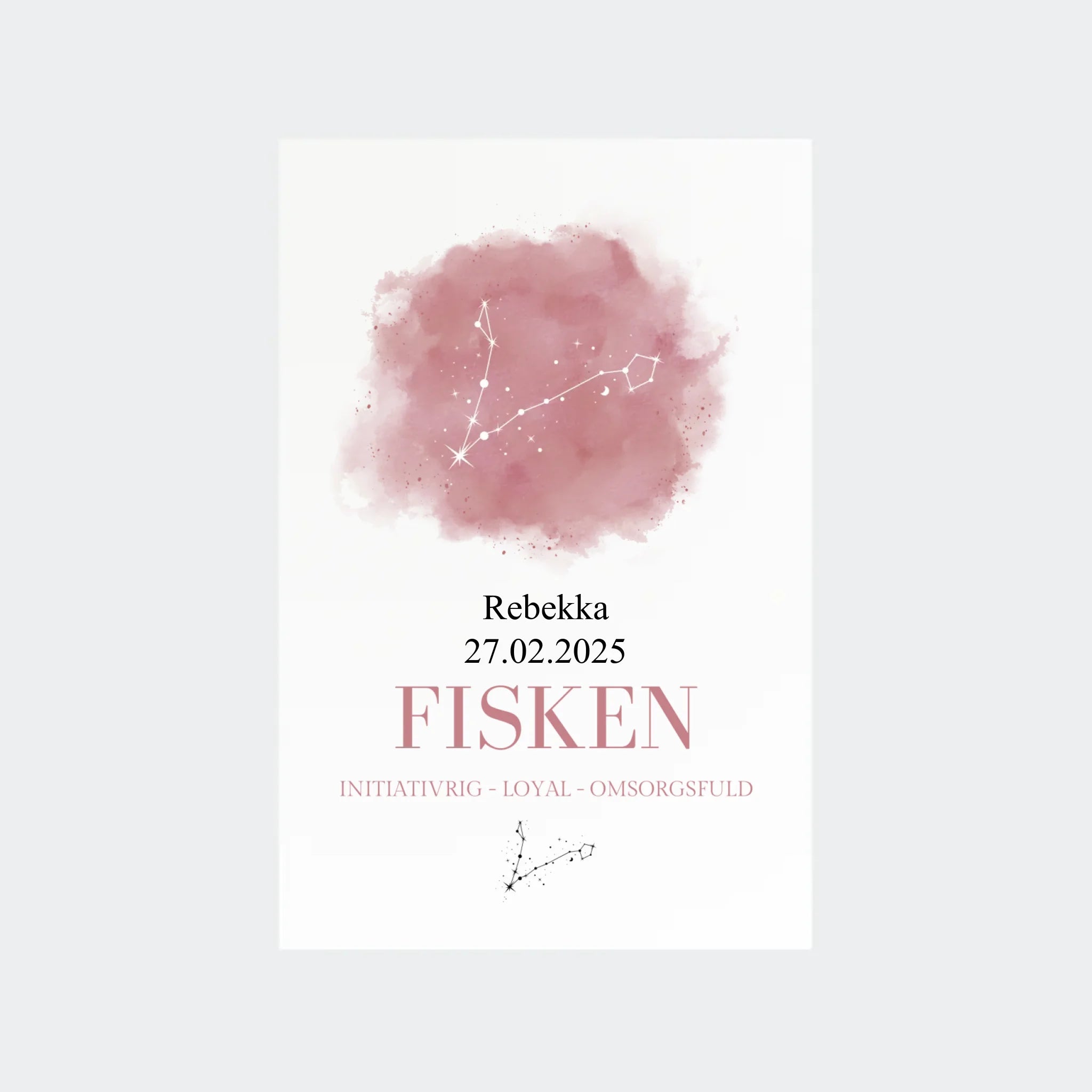 Stjernetegnsplakat – Fisken, 10 × 15 uden ramme