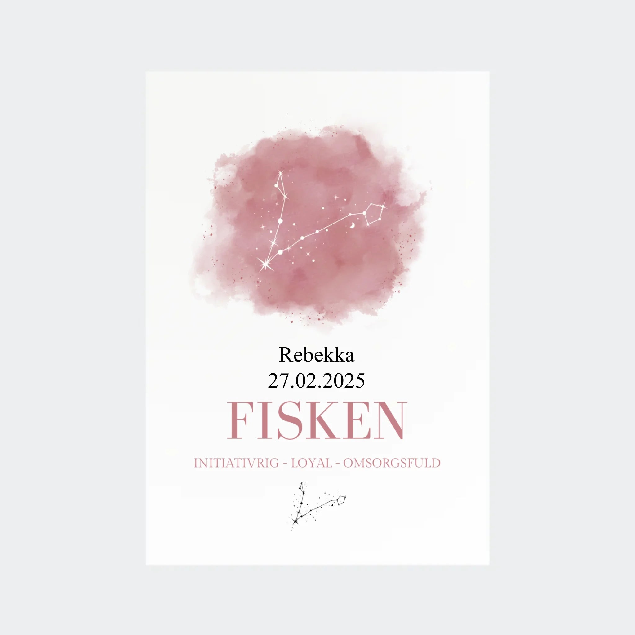 Stjernetegnsplakat – Fisken, A4 uden ramme