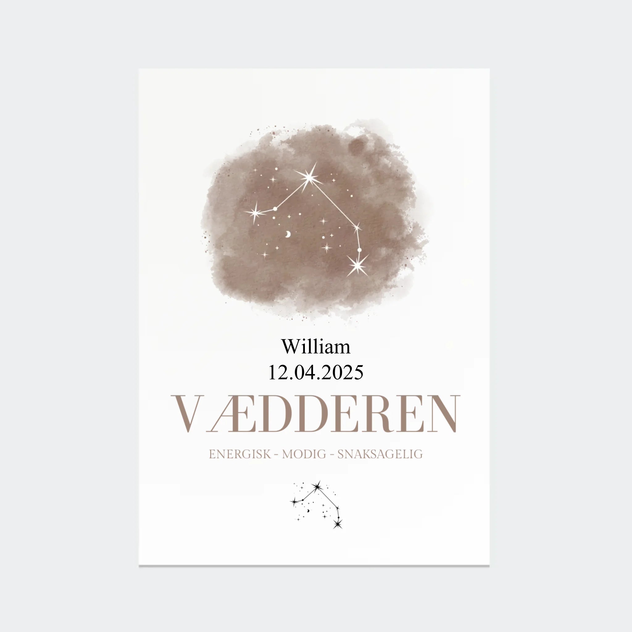 Stjernetegnsplakat – Vædderen, A3 uden ramme