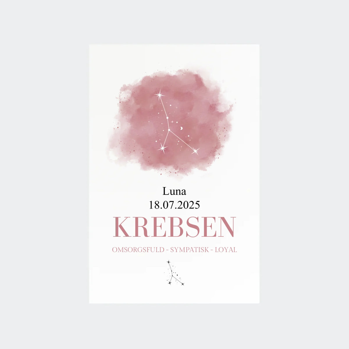 Stjernetegnsplakat – Krebsen, 10 × 15 uden ramme
