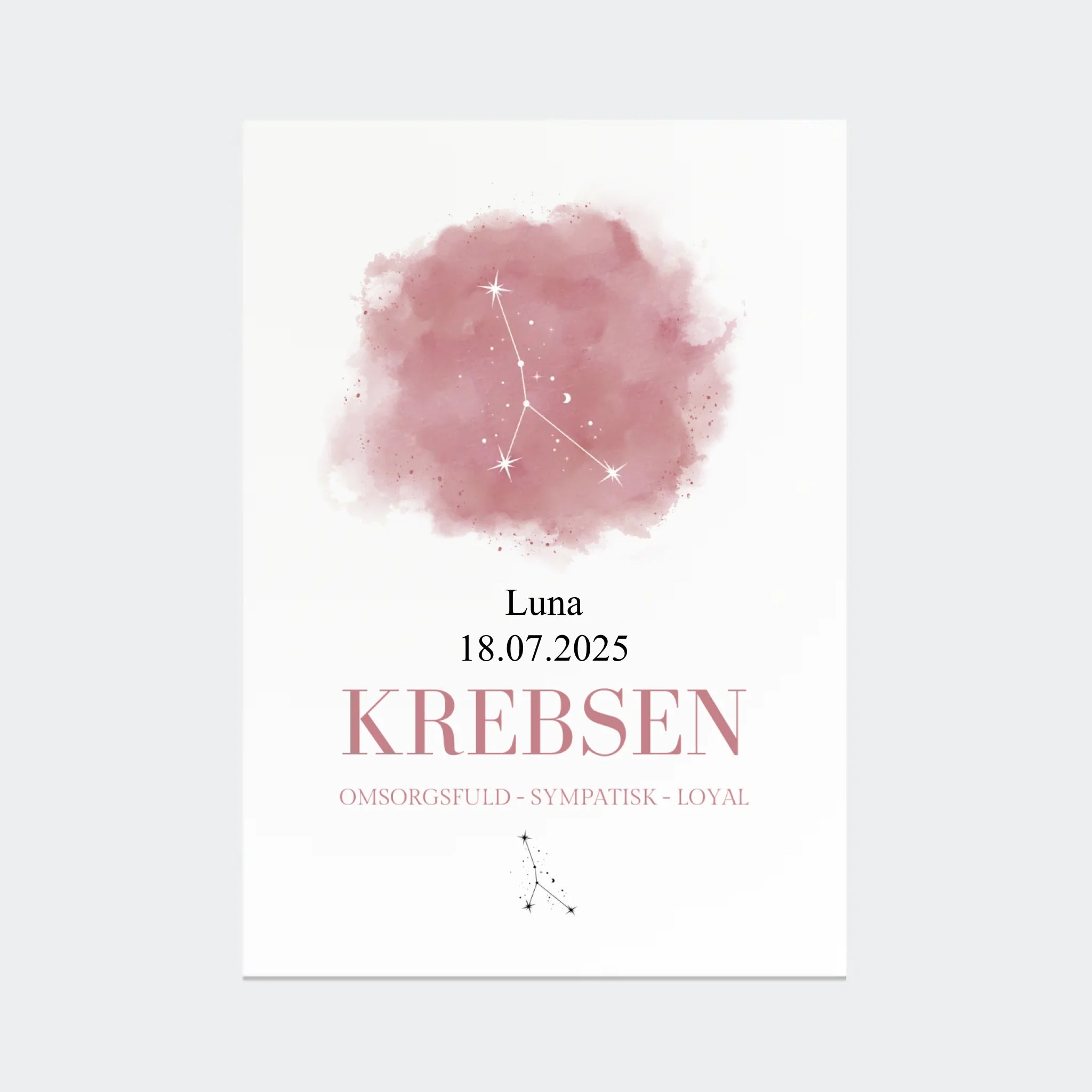 Stjernetegnsplakat – Krebsen, A2 uden ramme