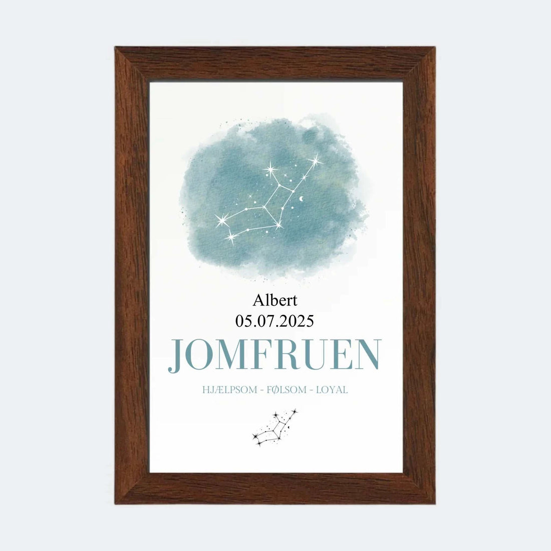 Stjernetegnsplakat - Jomfruen Customizer TeeInBlue 10x15 Uden ramme 10x15