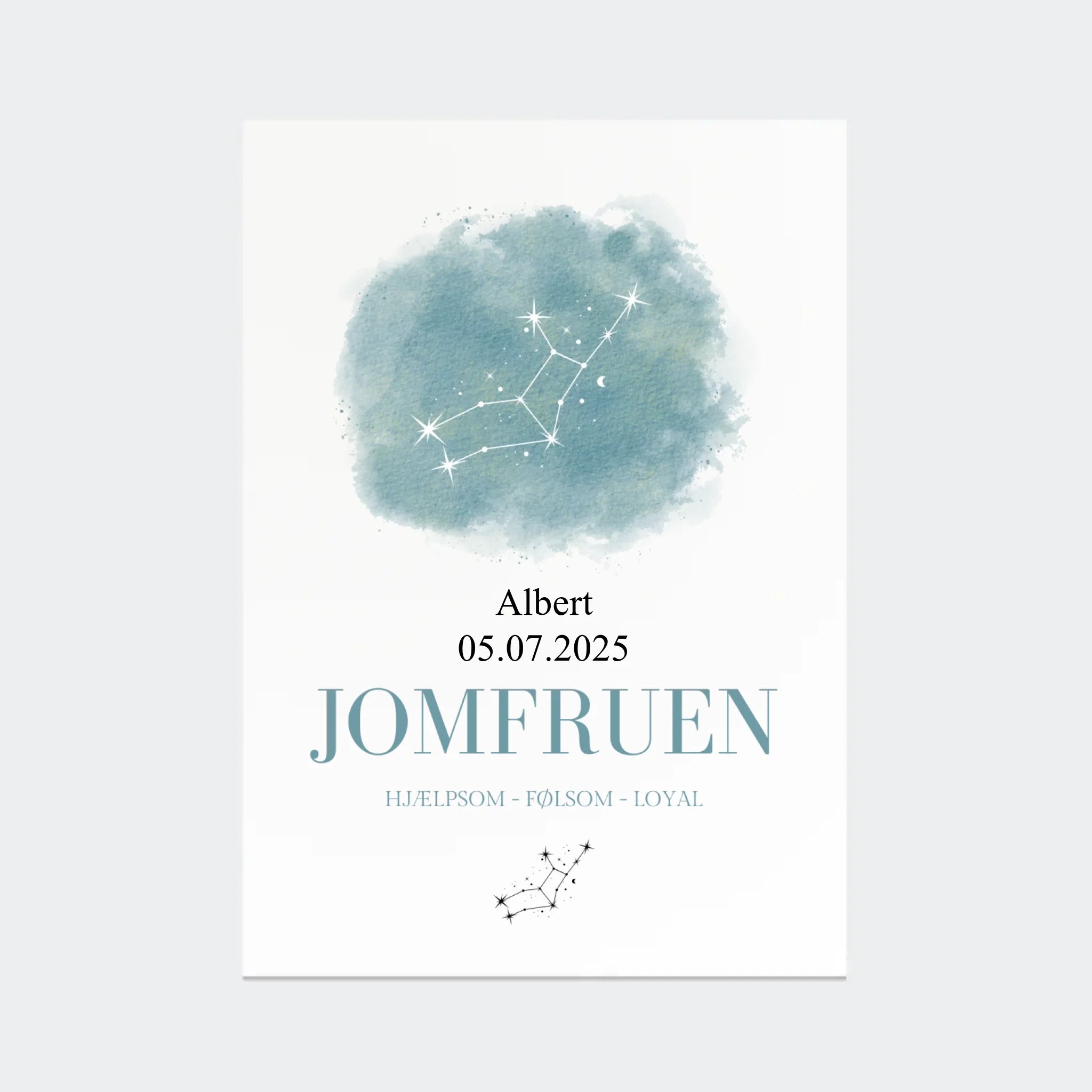 Stjernetegnsplakat – Jomfruen, A2 uden ramme