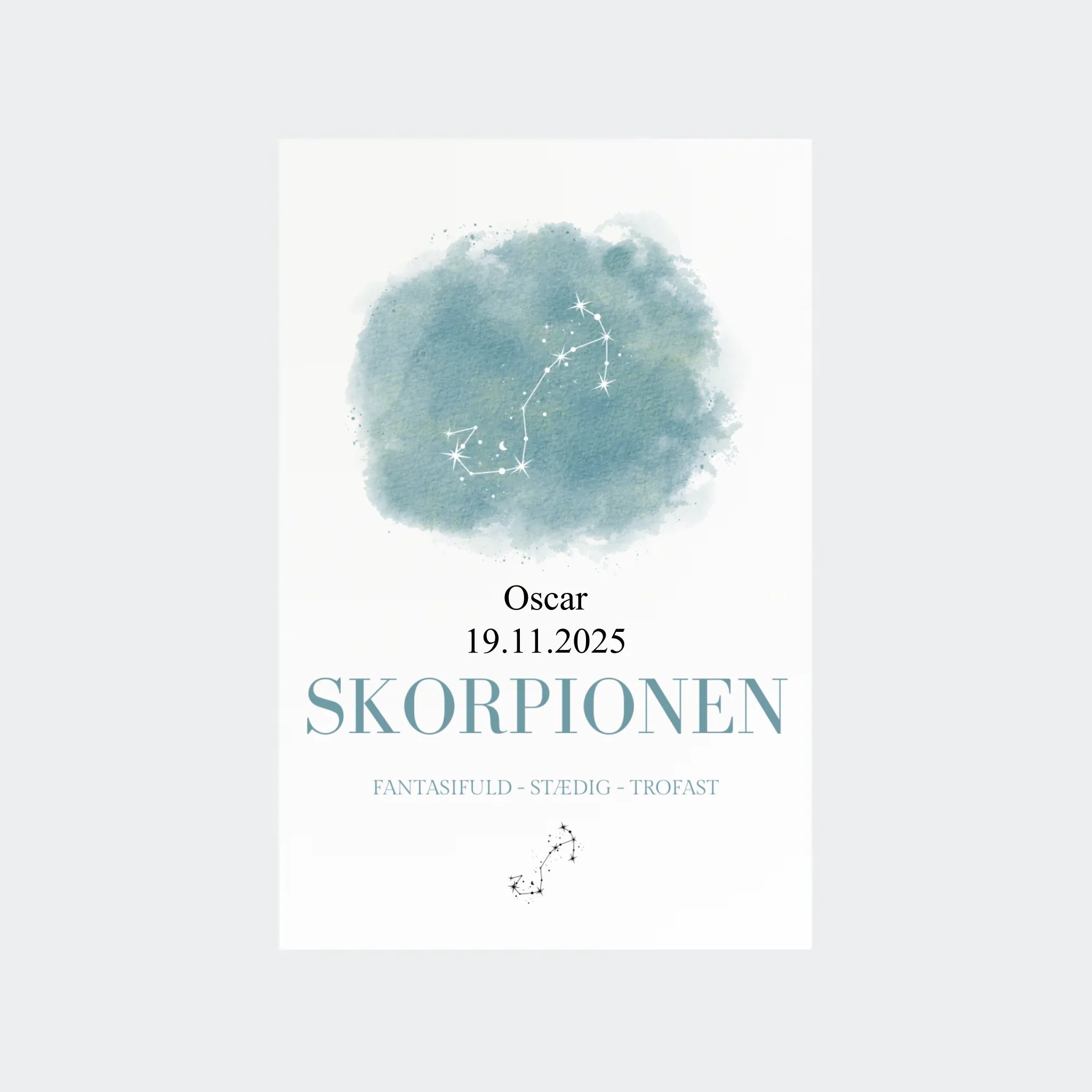 Stjernetegnsplakat – Skorpionen, 10 × 15 uden ramme