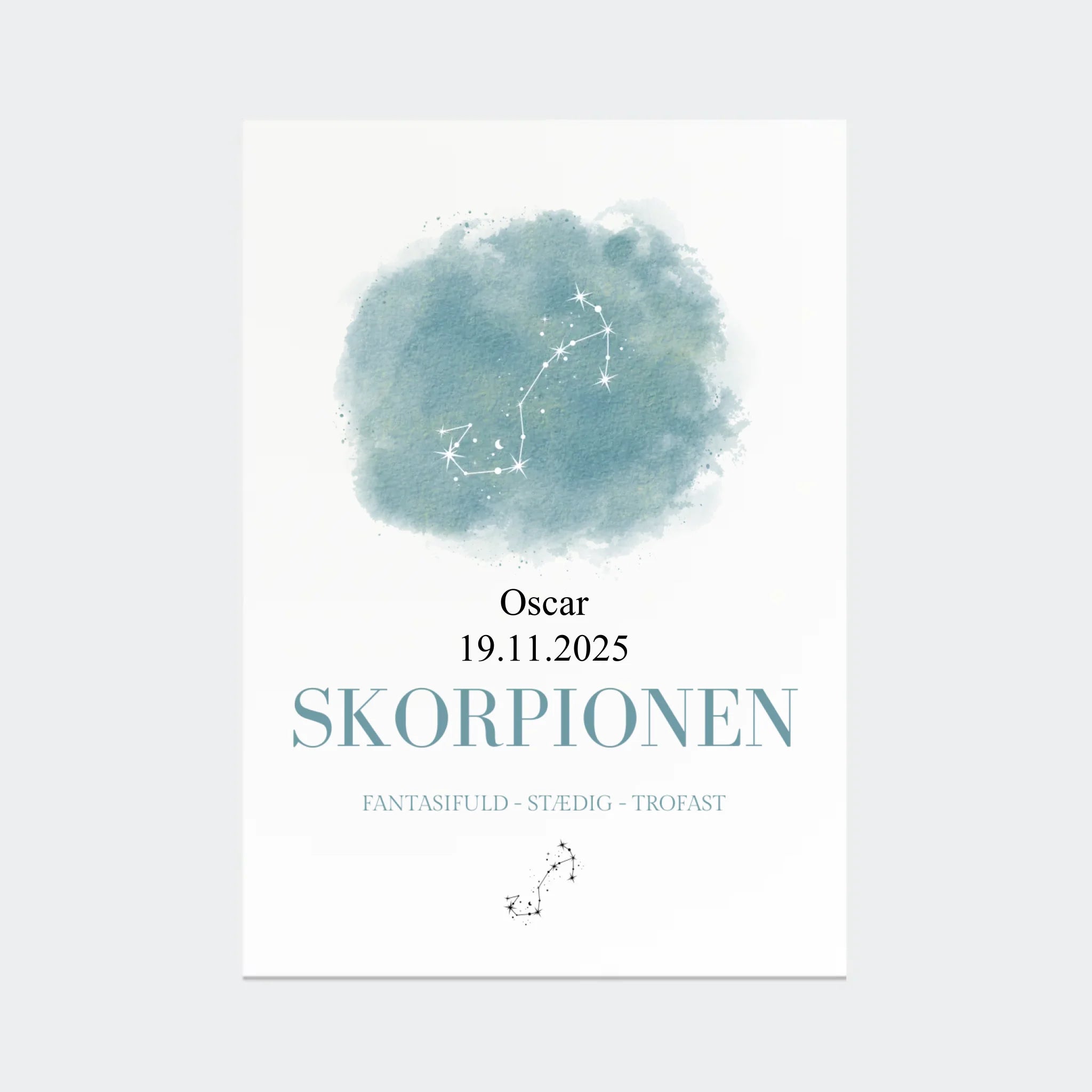 Stjernetegnsplakat – Skorpionen, A2 uden ramme