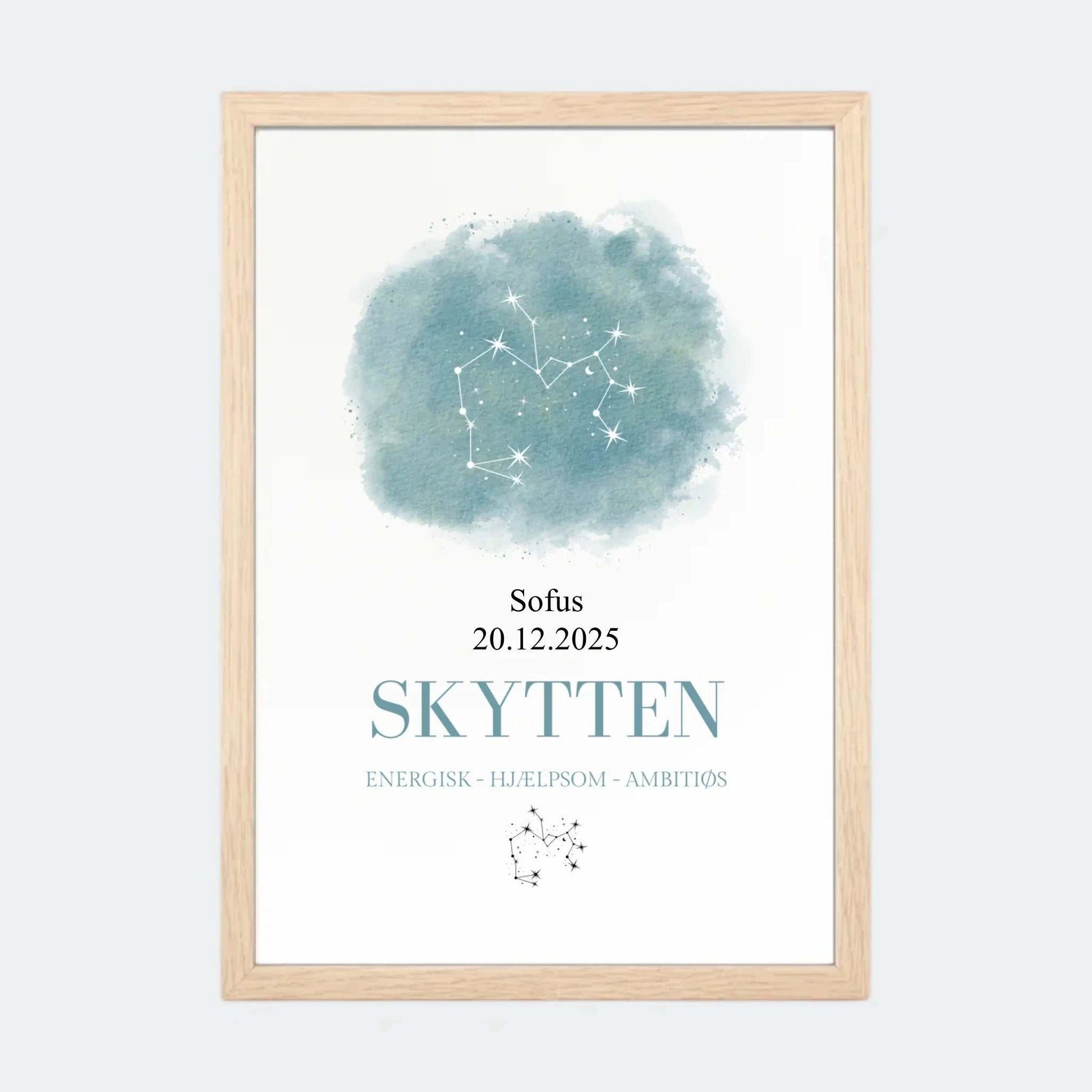 Stjernetegnsplakat - Skytten Customizer TeeInBlue A4 Natur eg A4