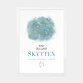 Stjernetegnsplakat - Skytten Customizer TeeInBlue A4 Hvid A4