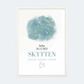 Stjernetegnsplakat - Skytten Customizer TeeInBlue A3 Hvid A3