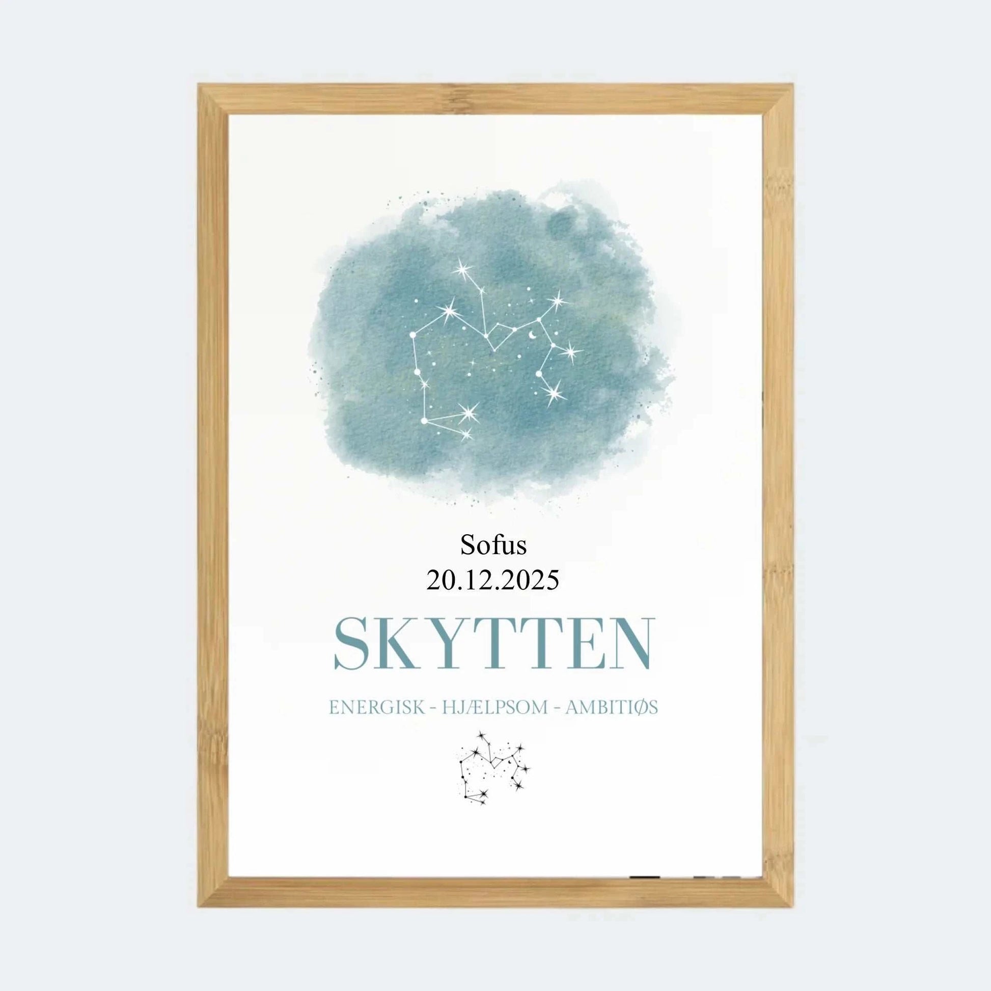 Stjernetegnsplakat - Skytten Customizer TeeInBlue A3 Bambus A3