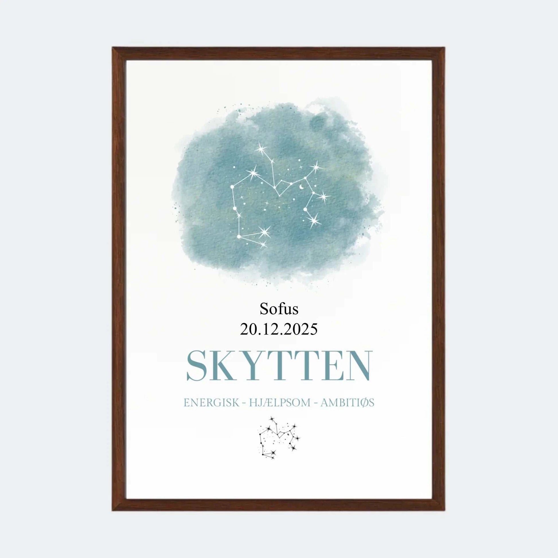 Stjernetegnsplakat - Skytten Customizer TeeInBlue A3 Mørk eg A3