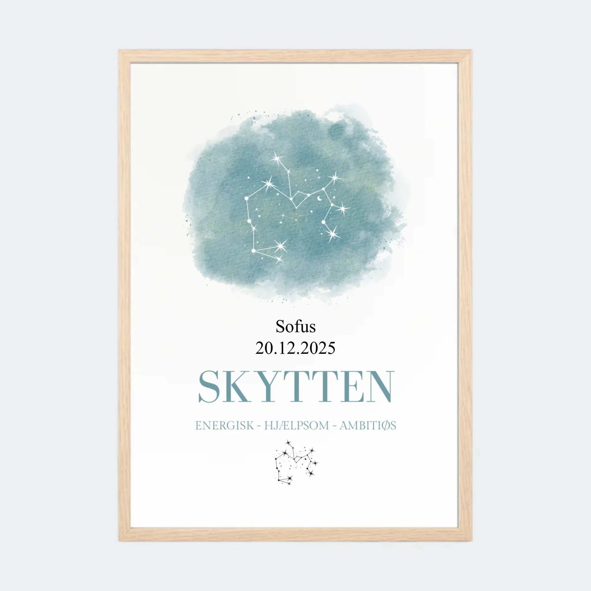 Stjernetegnsplakat - Skytten Customizer TeeInBlue A3 Natur eg A3