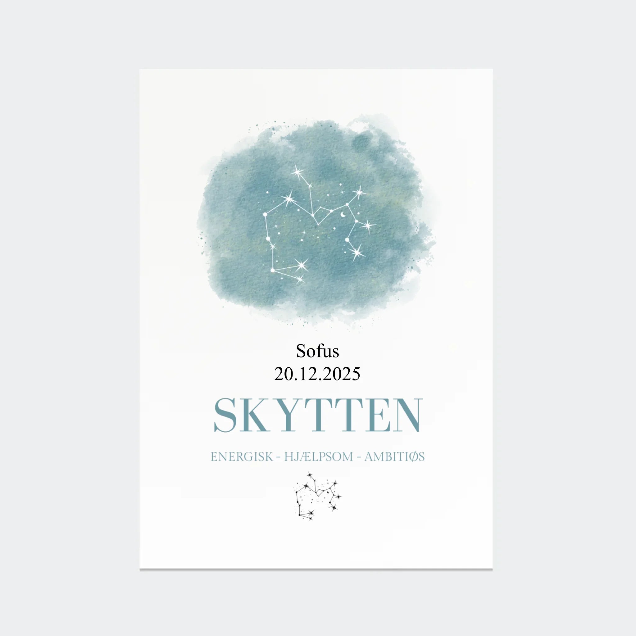 Stjernetegnsplakat – Skytten, A3 uden ramme