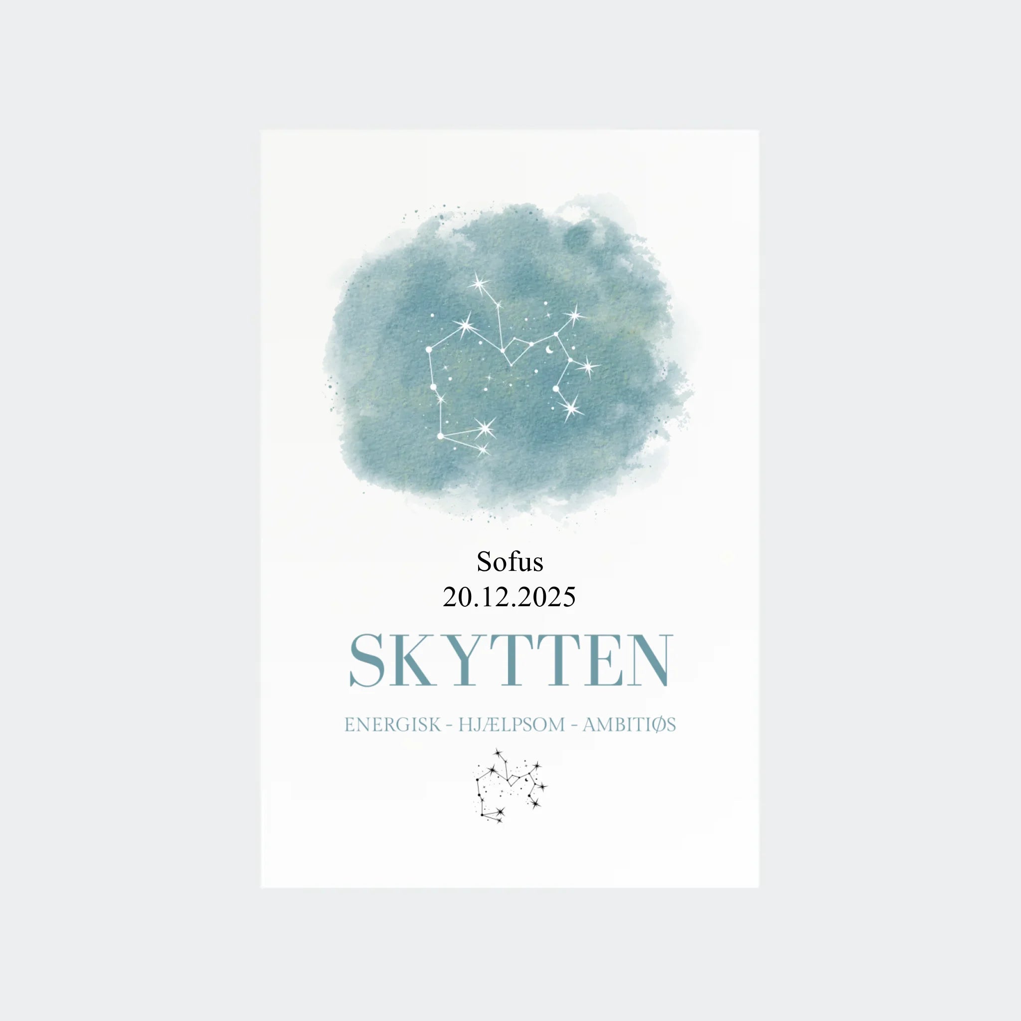 Stjernetegnsplakat – Skytten, 10 × 15 uden ramme