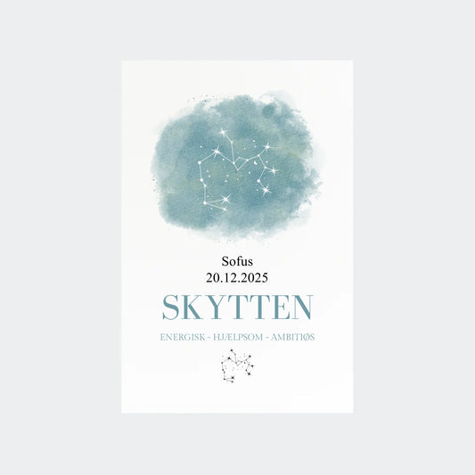 Stjernetegnsplakat – Skytten, 10 × 15 uden ramme