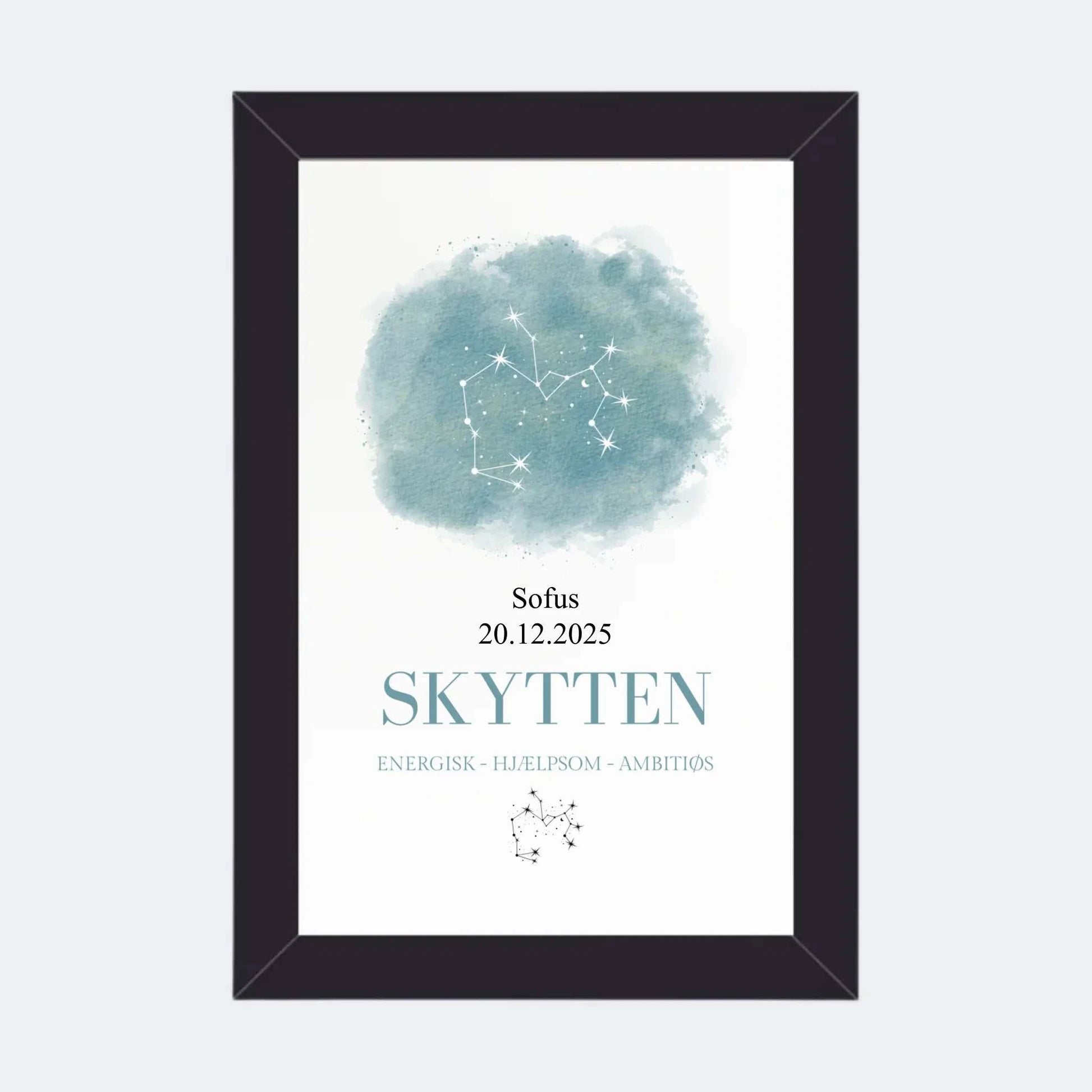 Stjernetegnsplakat - Skytten Customizer TeeInBlue 10x15 Sort 10x15