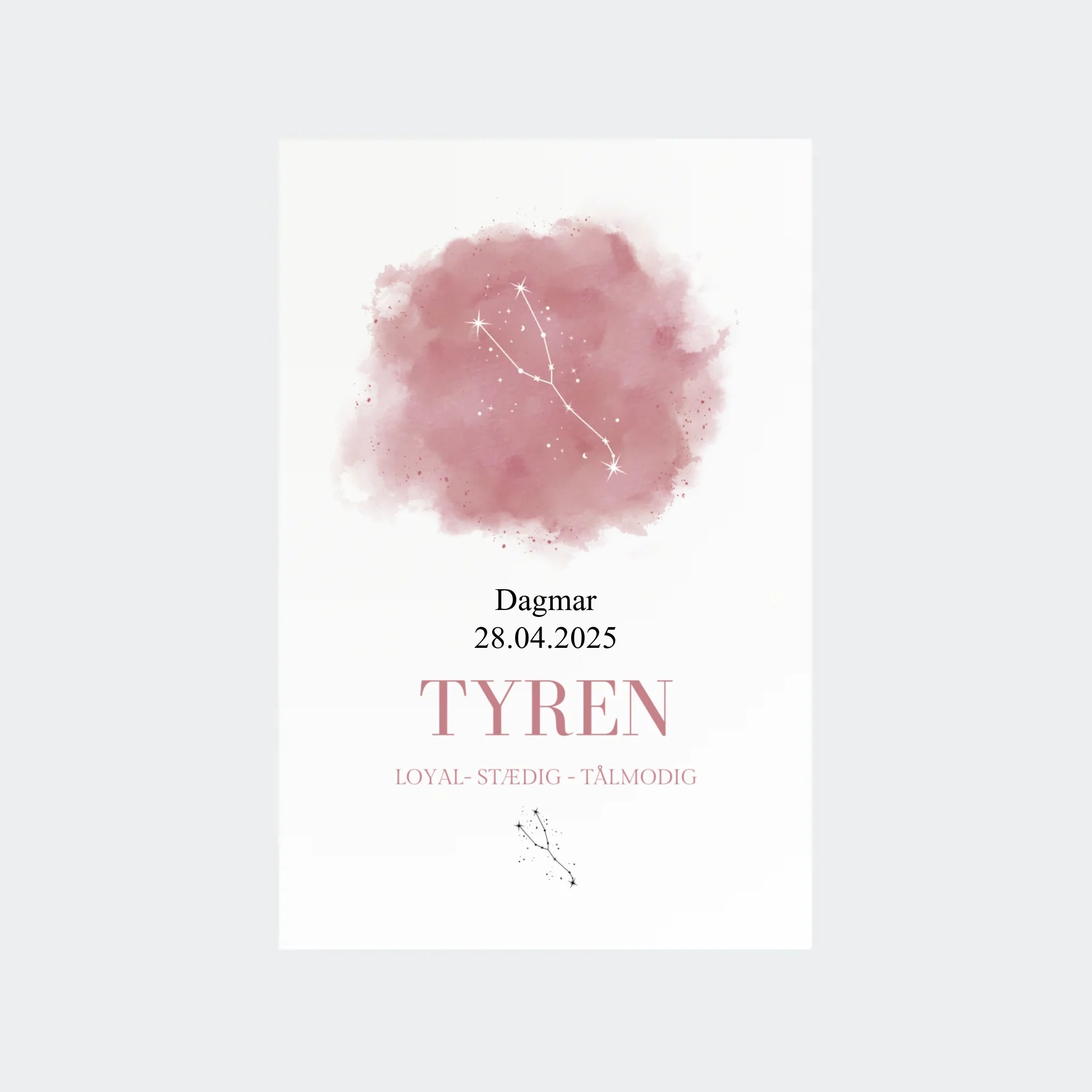 Stjernetegnsplakat – Tyren, 10 × 15 uden ramme