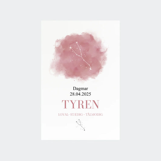 Stjernetegnsplakat – Tyren, 10 × 15 uden ramme