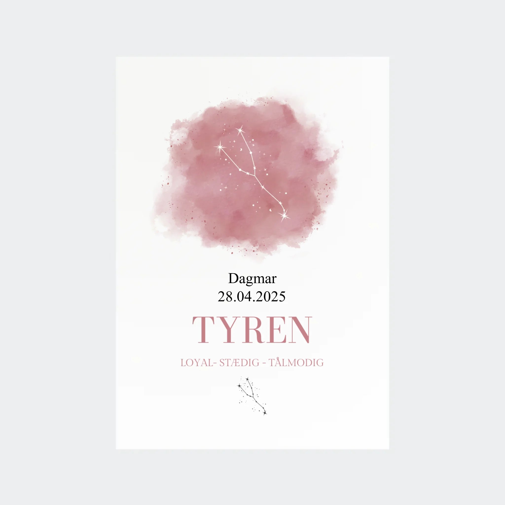 Stjernetegnsplakat – Tyren, A4 uden ramme