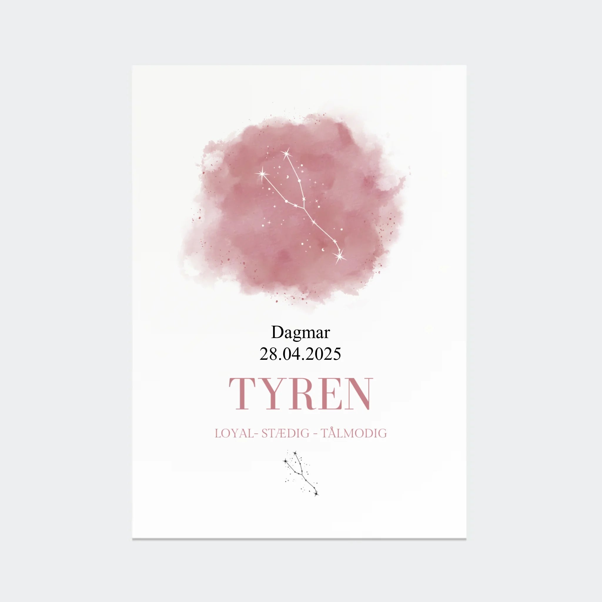 Stjernetegnsplakat – Tyren, A3 uden ramme