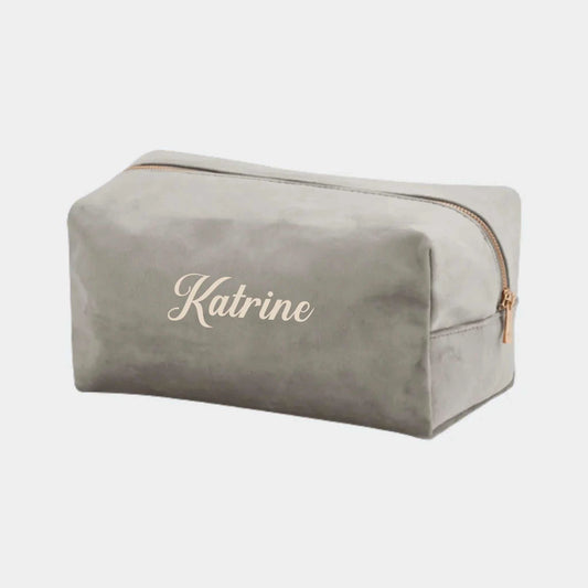 Stor velour makeuptaske – Moonstone