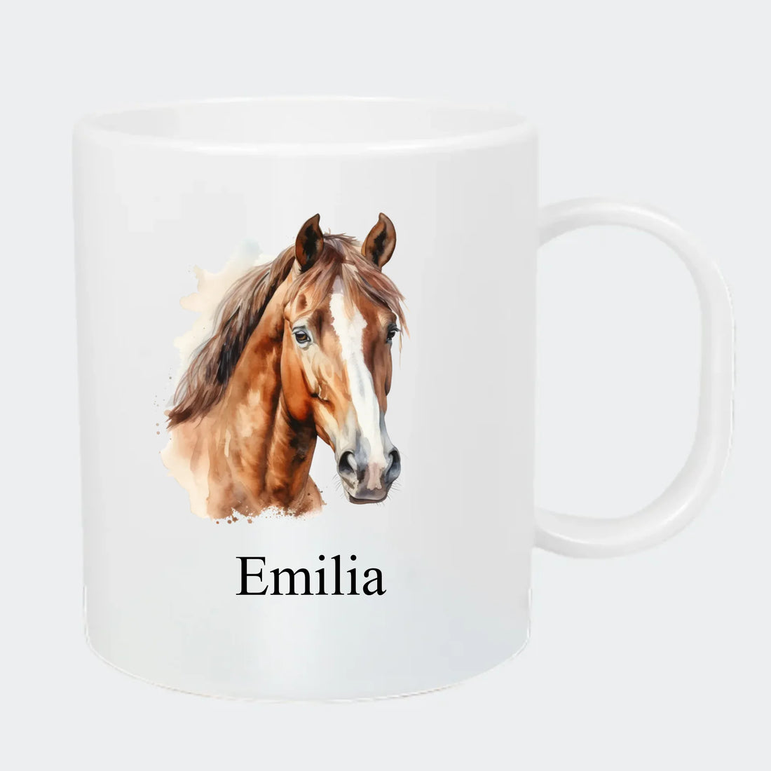 Plastikkop 320ml - Hesteportræt Customizer 123Unik Mat udtryk 535 55