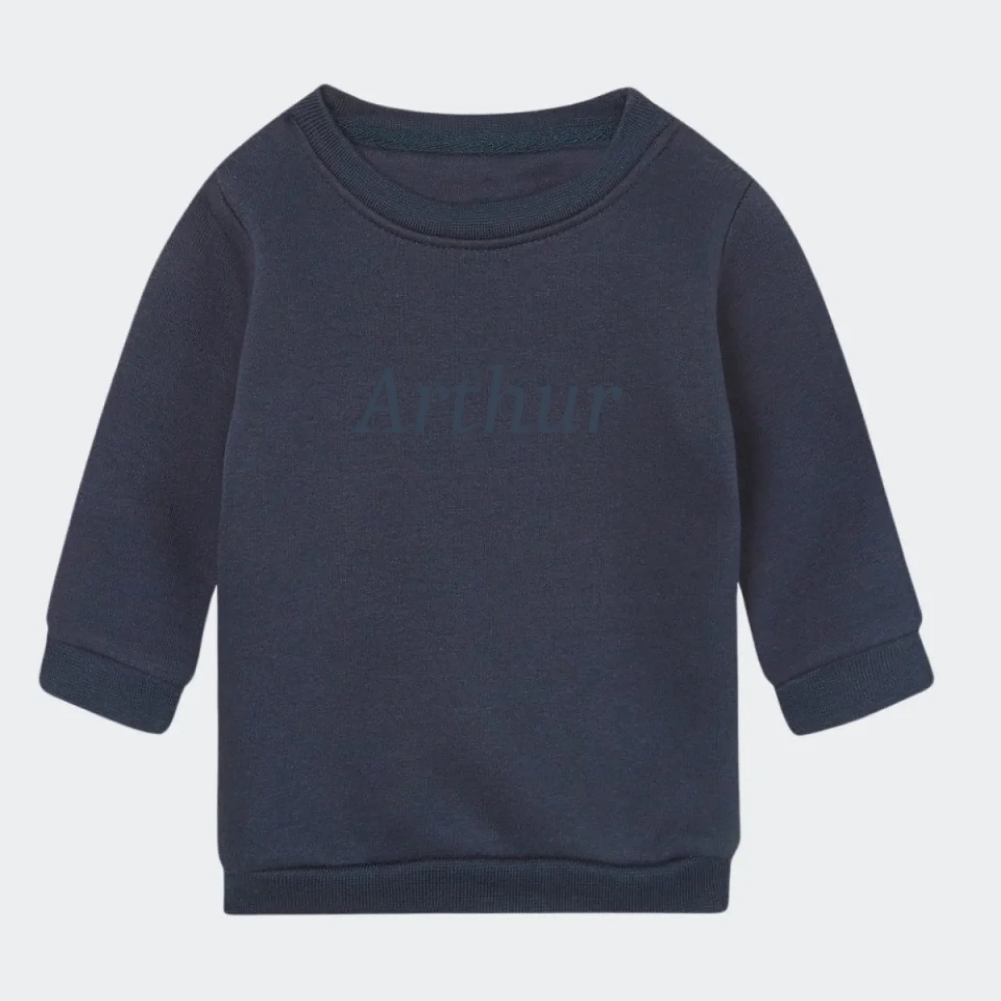 Sweatshirt til børn - Med broderet navn Customizer TeeInBlue Sweatshirt til børn - flere farver Navy 6-12M