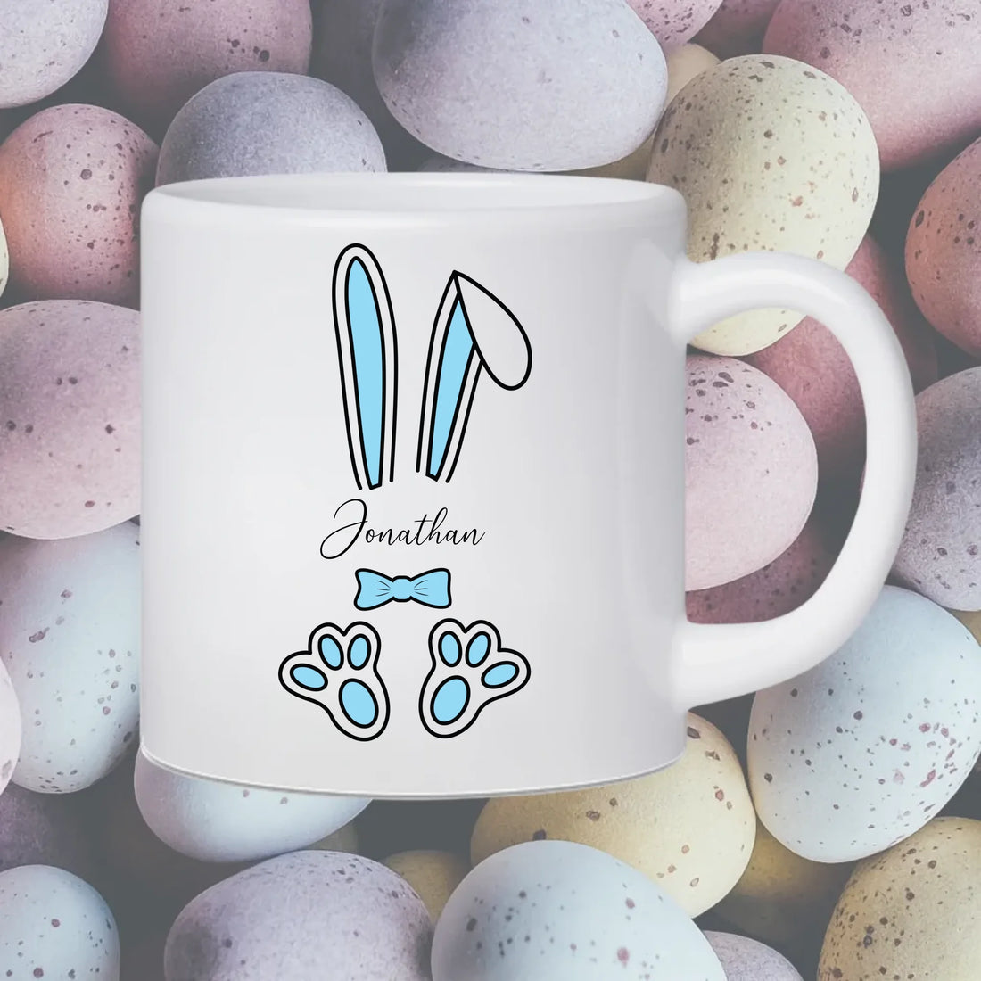 Lyseblå påskeharer - Flere produkter Customizer TeeInBlue Keramik krus 330ml hvid 330ml