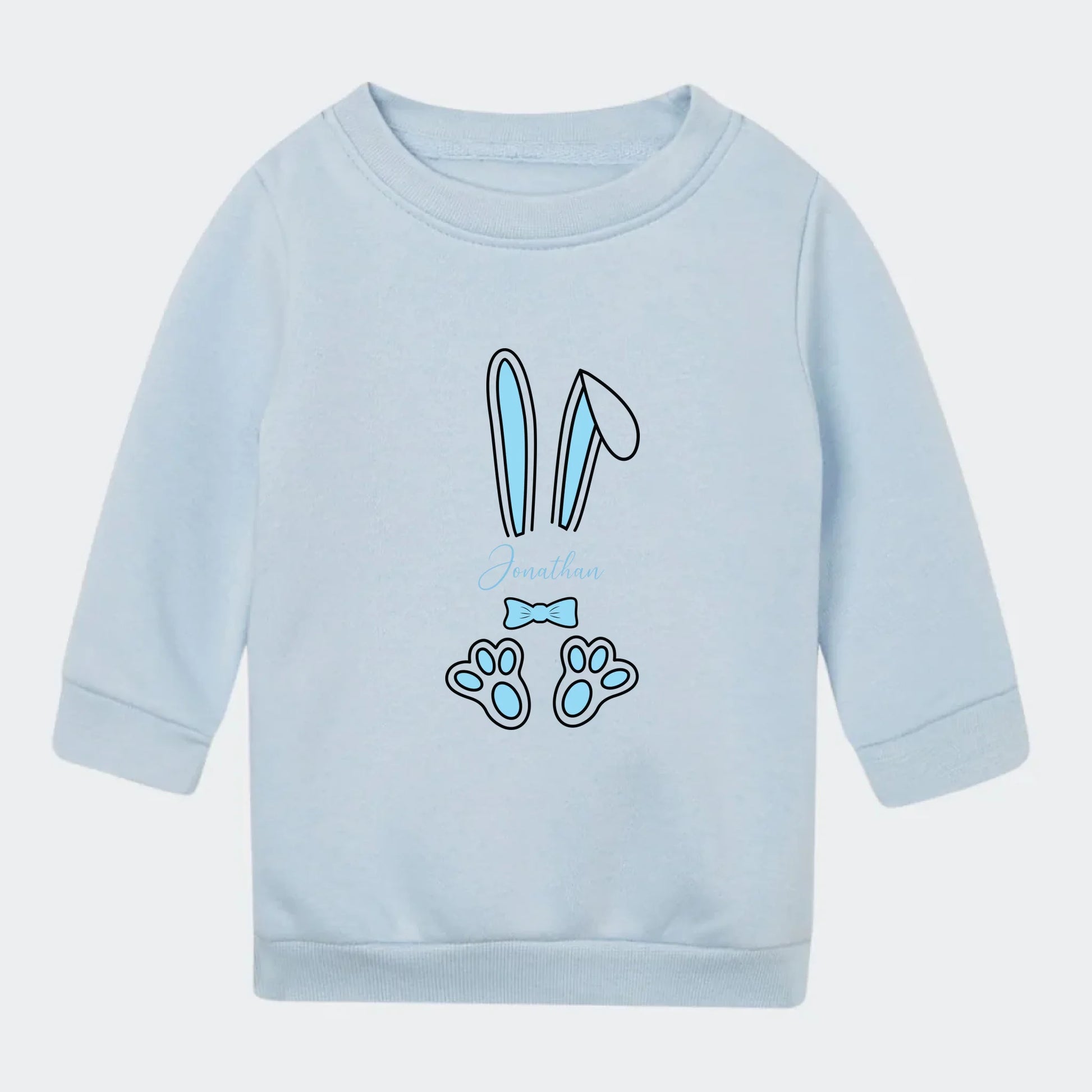 Sweatshirt til små børn - Lyseblå påskeharer Customizer TeeInBlue Sweatshirt til børn - flere farver Lyseblå 12-18M