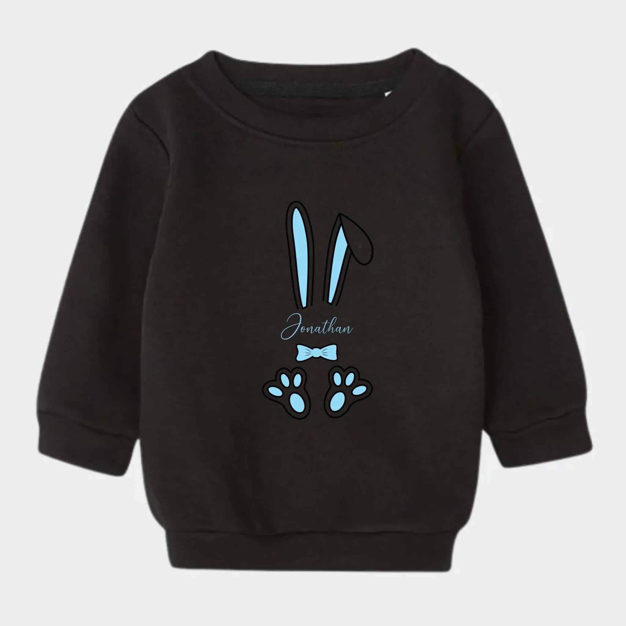 Sweatshirt til små børn med påskeharer – sort farvevariant