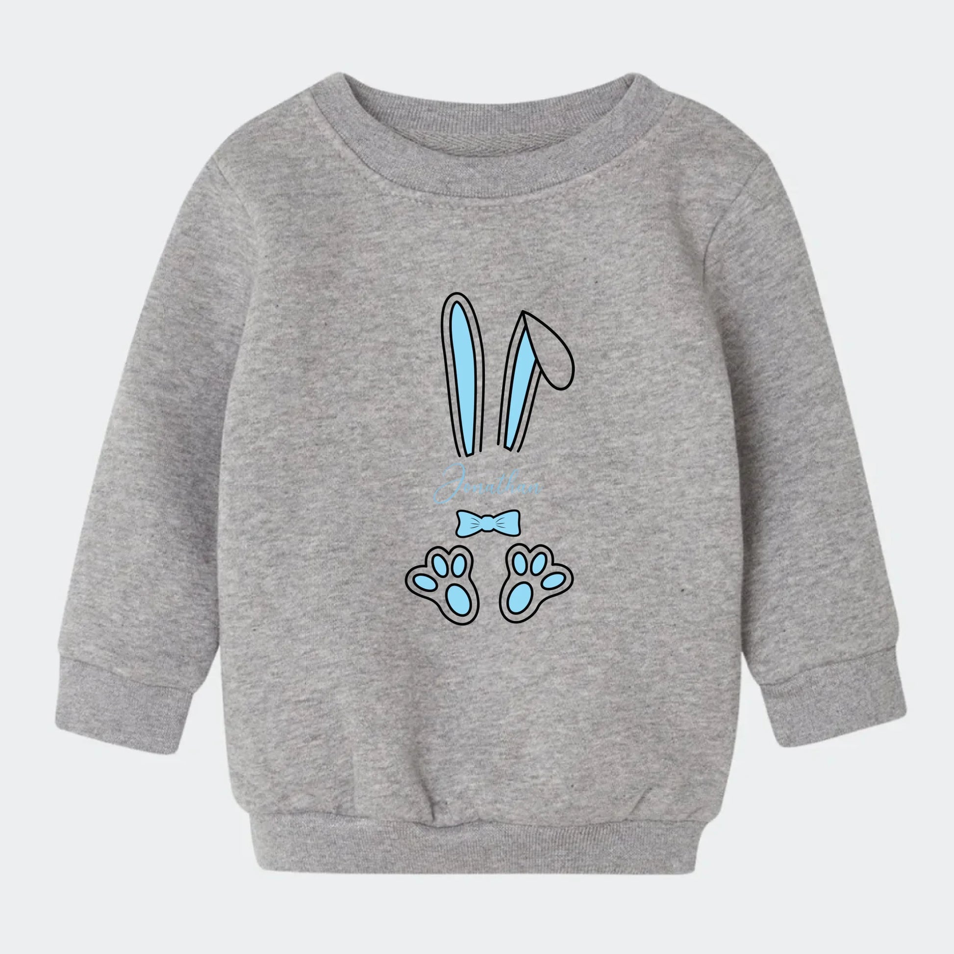 Sweatshirt til små børn - Lyseblå påskeharer Customizer TeeInBlue Sweatshirt til børn - flere farver Grå 6-12M